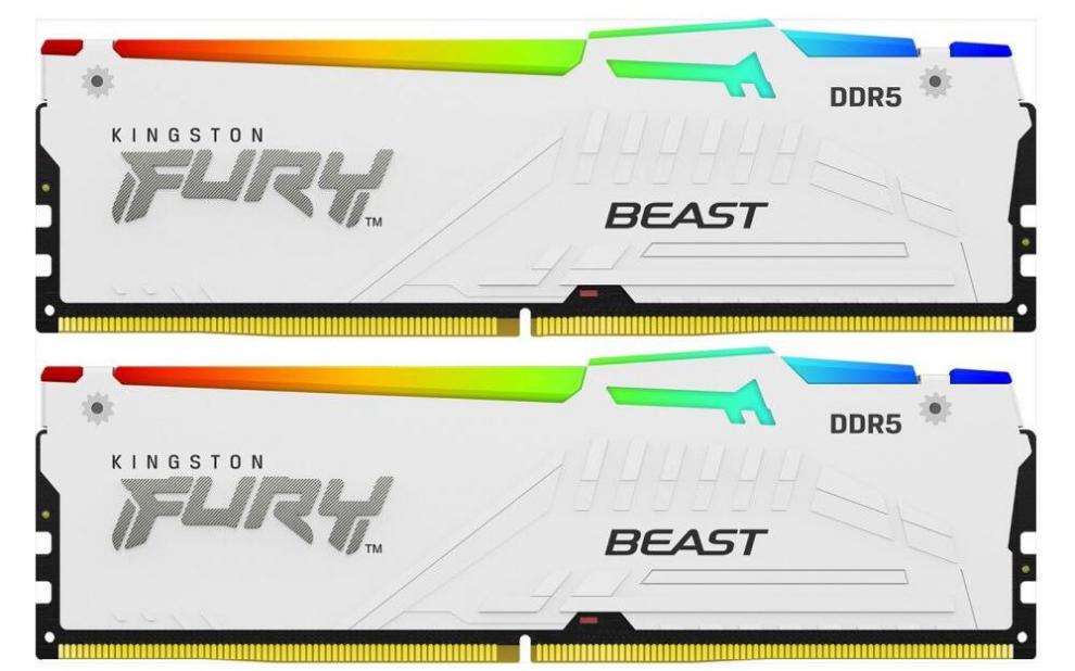 Kingston FURY Beast White RGB 32GB (2 x 16GB) DDR5 6000MHz CL30 | KF560C30BWEAK2-32 1