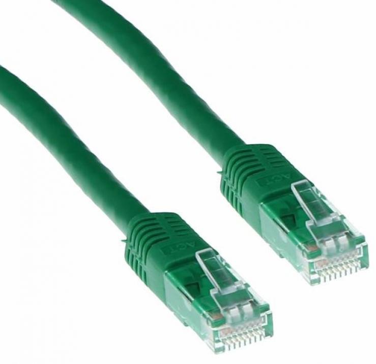 Мрежов пач кабел ACT IB8700, U/UTP, CAT 6, RJ-45 / RJ-45, 0.5 m, Зелен, Булк 1