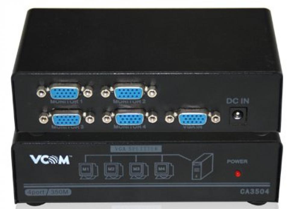 VGA сплитер VCom, 4 x VGA, Черен | DD134