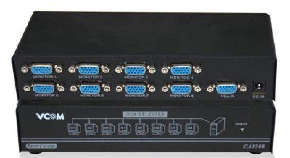 VGA сплитер VCom, 8 x VGA, Черен | DD138