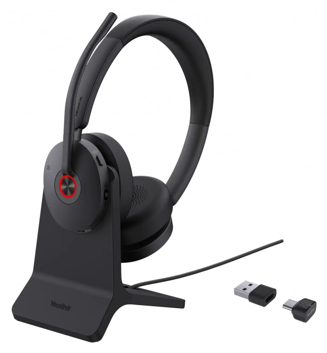 Безжични Bluetooth слушалки Yealink BH74, MS, ANC, USB-C/A, със зарядна стойка, Черни | 1208682 1