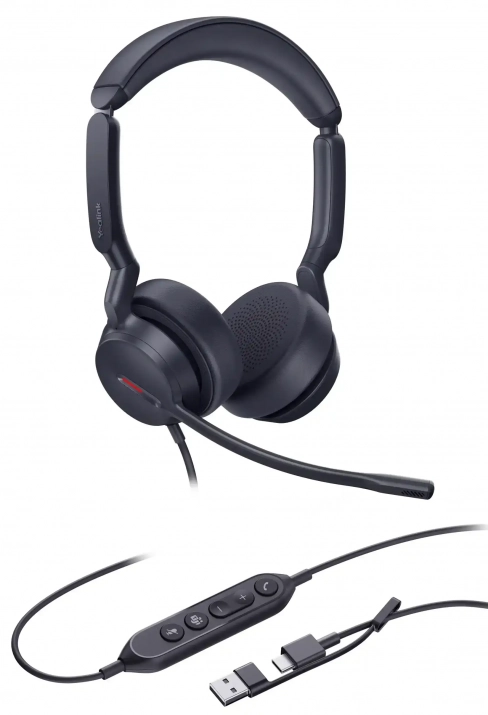 Слушалки Yealink UH44, USB-C/A, UC,  AI шумопотискане, Черни | 1308187 1
