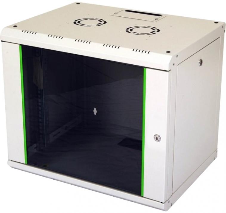 Комуникационен шкаф за стена ProLine 12U 19" (600x450), стъклена врата, Светло Сив | LN-PR12U6045-LG