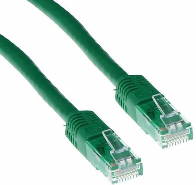 Мрежов пач кабел ACT IB8702, U/UTP, CAT 6, RJ-45 - RJ-45, 2.0 m, Медни проводници, Зелен, Булк опаковка 1