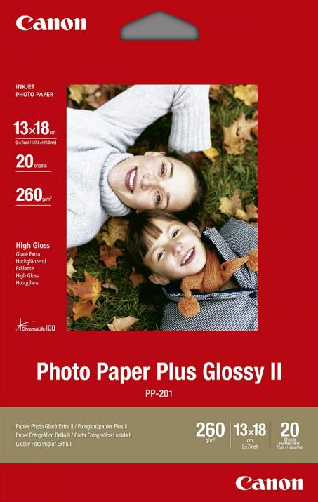 Фото хартия Canon Plus Glossy II PP-201, 13x18 cm, 20 листа гланц