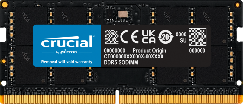 Crucial 32GB DDR5 4800MHz CL40 SODIMM | CT32G48C40S5