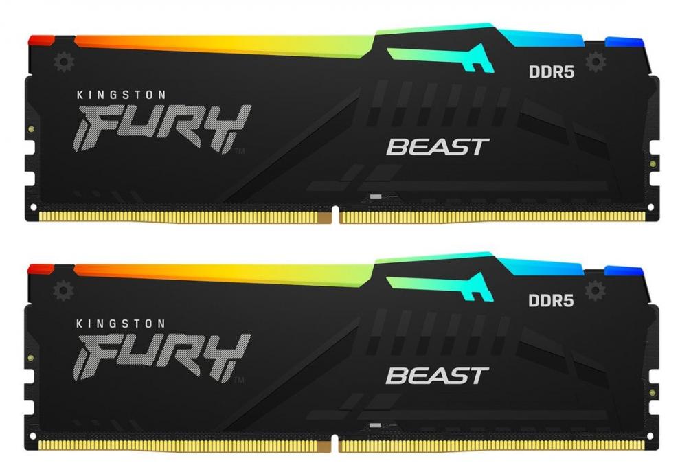 Kingston FURY Beast RGB 64GB ( 2 x 32GB) DDR5 6000MT/s CL30 | KF560C30BBEAK2-64 1
