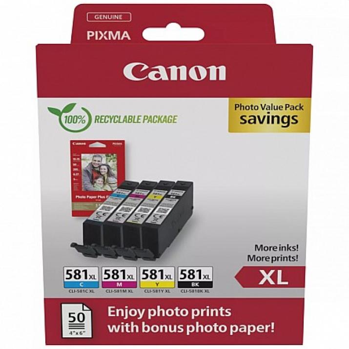 Оригинален консуматив Canon CLI-581XL (Cyan, Yellow, Magenta, Black) | 2052C006AA