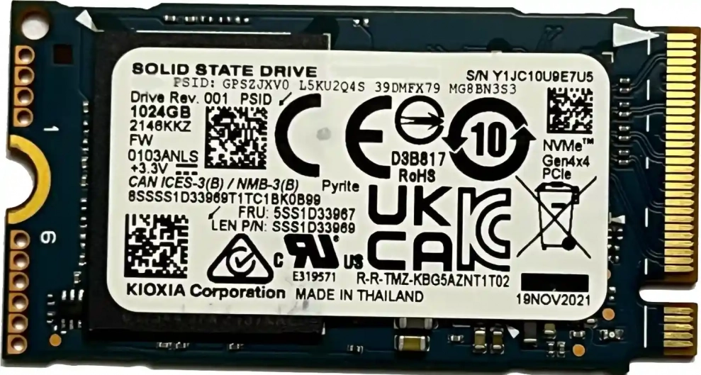 Kioxia BG6 1TB M.2 2242 NVMe SSD, BULK - В антистатична опаковка