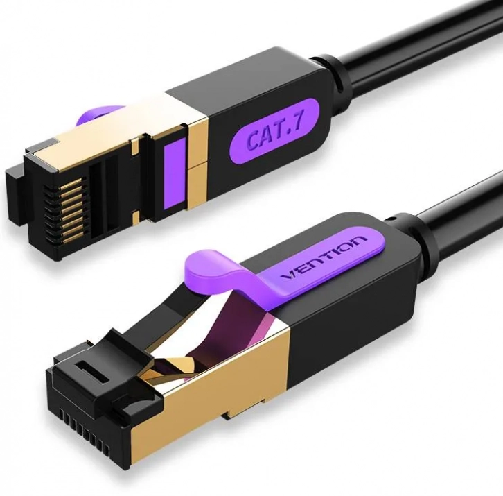 Кабел Vention LAN SSTP Cat.7 Patch Cable, Черен, 0.5м | ICDBD 1