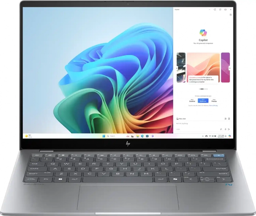HP OmniBook X 14-fe1000nf, 14" 2.2K IPS, Snapdragon X1P-42-100, 16GB, 512GB SSD, Win 11 Home, Grey | renew B09ZVEAR#ABF 1