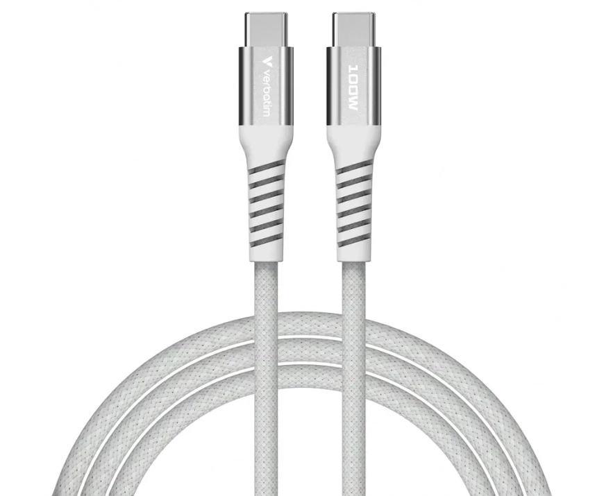 Кабел Verbatim USB-C(м) към USB-C(м), 1.2m, 100W, Magnetic, Grey | 31854 1