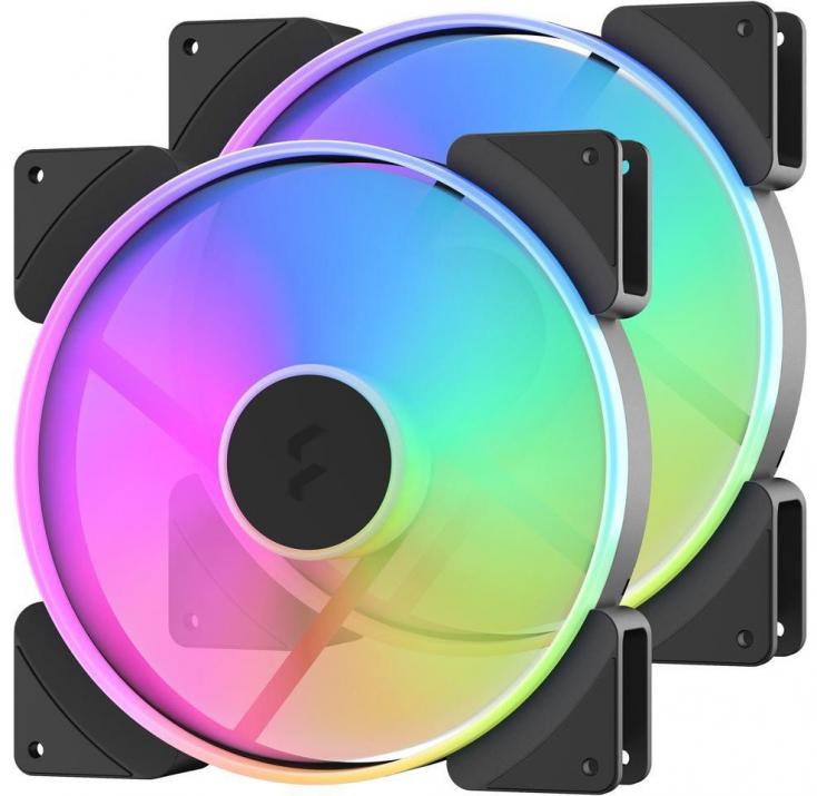 Вентилатори Fractal Design Prism AL-18, 180mm, RGB, PWM, 2 Pack, Black 1