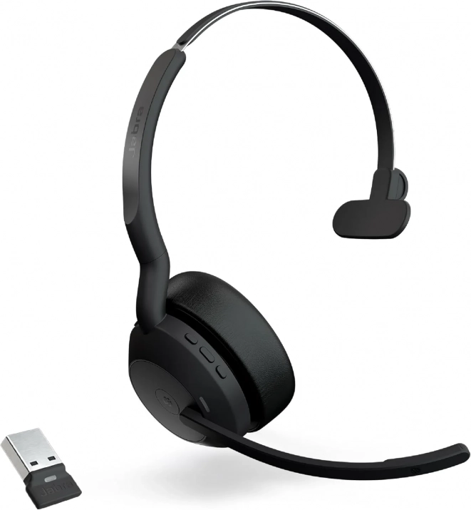 Безжична Bluetooth моно слушалка Jabra Evolve2 55 Stereo, Link380a, MS, Черна | 25599-899-999 1