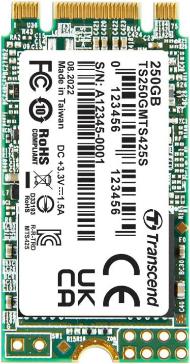 250GB Transcend MTS425S SSD, M.2 2242, SATA3 B+M Key | TS250GMTS425S 1