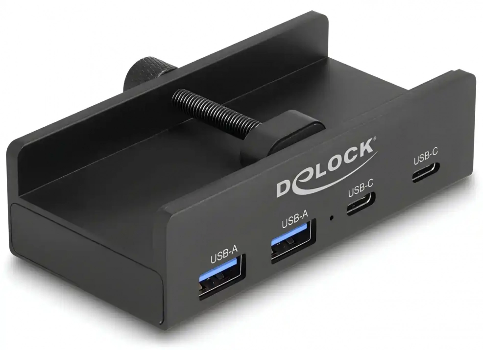 USB хъб Delock 64262, 4-портов, USB-A, USB-C 3.2 Gen 1, Черен 1