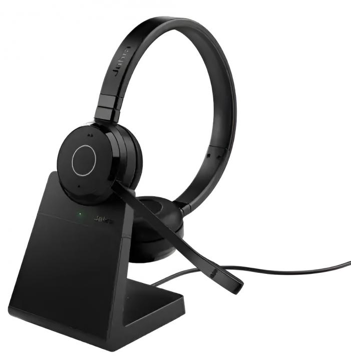 Безжични Bluetooth слушалки Jabra EVOLVE 65 TE, MS, Link 390a, Черни + зарядна стойка | 6699-833-399 1