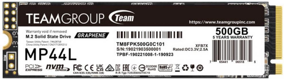 Team Group MP44L 500GB SSD, M.2 2280 NVME | TM8FPK500G0C101