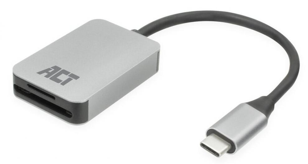 Четец за карти памет ACT AC7056, SD/micro SD, USB Type-C, Сив 1