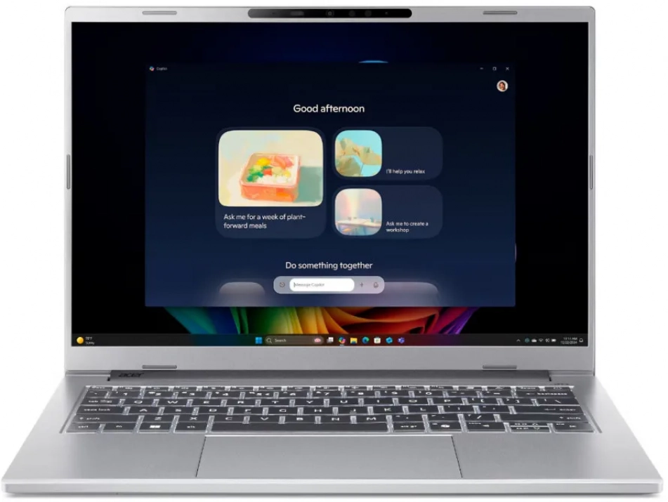 UPGRADED Acer Aspire 14 AI OLED A14-53M, 14.0" WUXGA OLED, Intel Core Ultra 7 256V, 16GB, 512 GB SSD, Linux, Pure Silver, Win11Pro 1