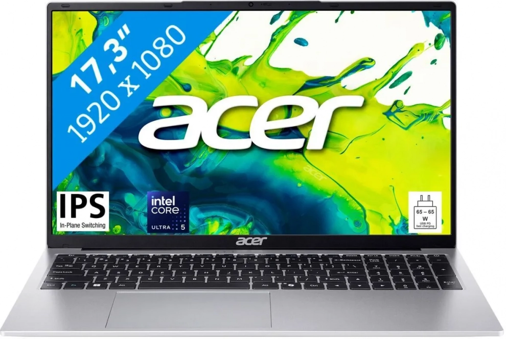 UPGRADED Acer Aspire Lite 17 AL17-52P-573F, 17.3" FHD IPS, Intel Core Ultra 5 Prozessor 115U, 16GB, 512GB SSD, Linux, Silver | NX.DUSEX.003, Win11Pro 1