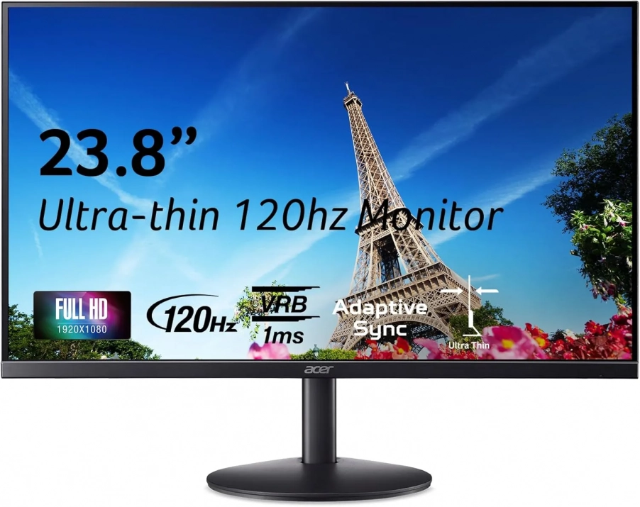 Acer SA243YG0bi, 23.8" IPS FHD (1920 x 1080), 120Hz, Ultra-thin, AdaptiveSync, Черен | UM.QS3EE.005 1