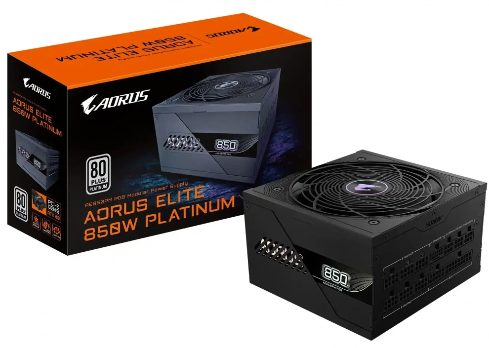 Gigabyte AORUS ELITE P850W, 80 Plus Platinum, PCIe 5.0, Black 1