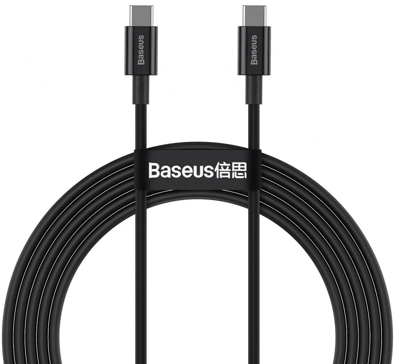 Кабел за зареждане Baseus Superior USB-C към USB-C, 100W, 2m, Черен | CATYS-C01 1