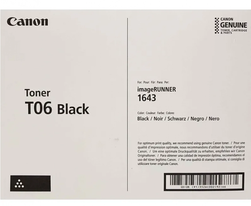 Canon Canon CRG-T06, за Canon IR1643i, Black | 3526C002AA