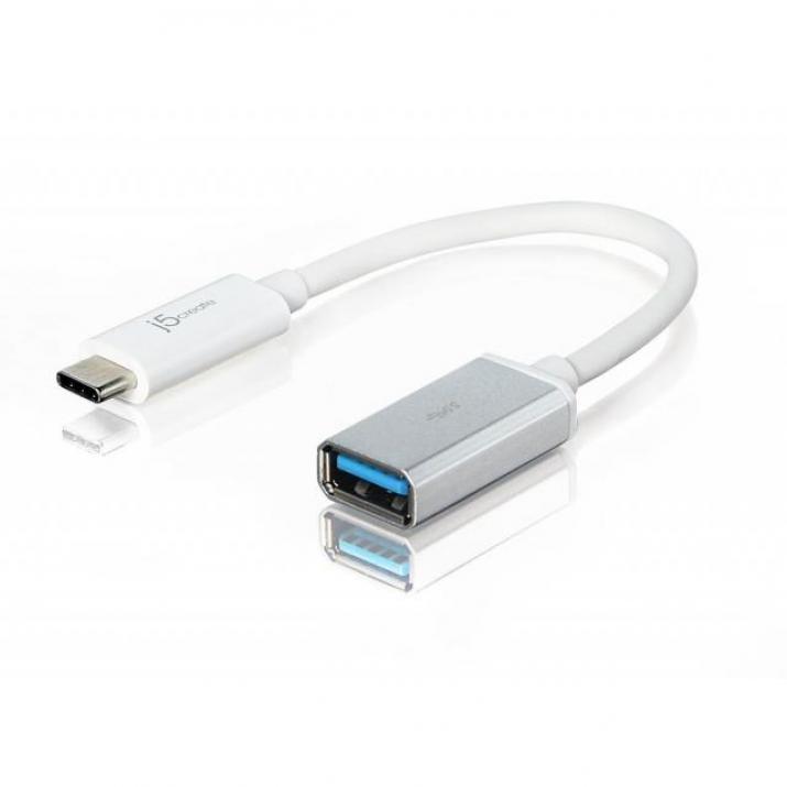 Адаптер j5create JUCX05, USB-C 3.1 мъжко - USB-A женско 5Gb/s, Бял 1
