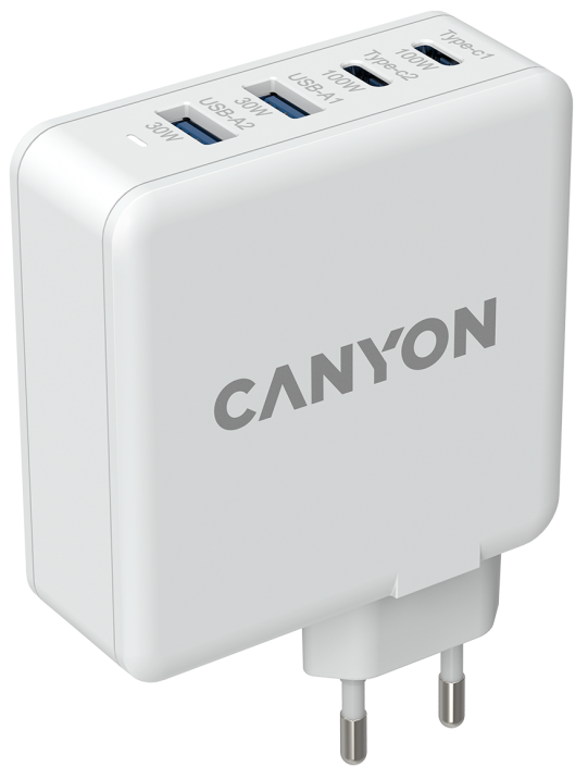 Зарядно за бързо зареждане Canyon GaN
H-100, Бял | CND-CHA100W01 1