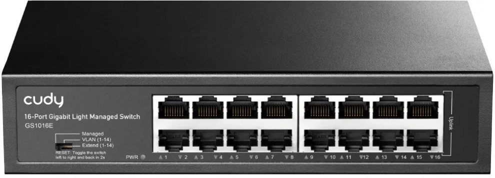 Суич Cudy GS1016E, 16-портов, Light Smart Managed, Gigabit 1
