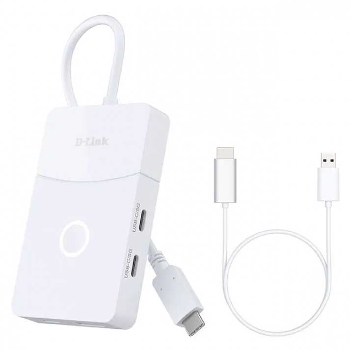 USB хъб D-Link 5-in-1 USB-C Hub with Wireless HDMI, Бял | DUP-501 1