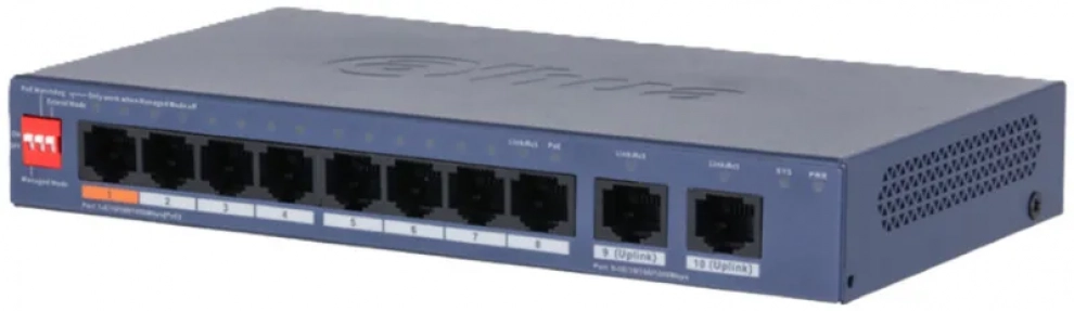 Суич Dahua CS4010-8GT-60, 10-портов, L2 управляем, PoE | CS4010-8GT-60 1