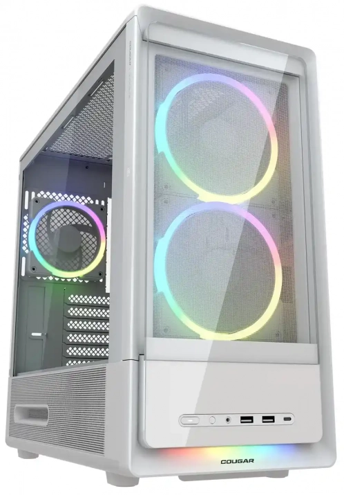 Cougar DUOAIR RGB, Mid Tower, 5 Fans, White | CGR-27A80W-RGB 1