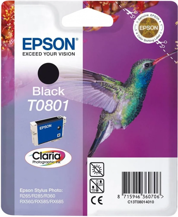 Консуматив Epson T0801, Black for Stylus Photo | C13T08014011 1