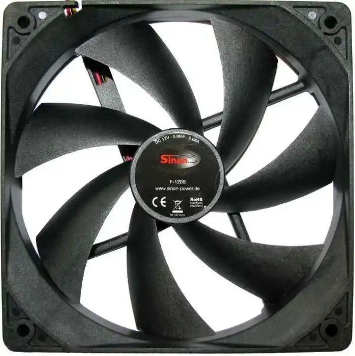 Вентилатор Inter Tech Sinan F-120-S, 120m, Черен, Bulk | 88885654 1