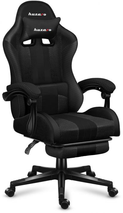 Геймърски стол HUZARO FORCE 4.7 Carbon Mesh с подвижна опора за крака - Черен 1