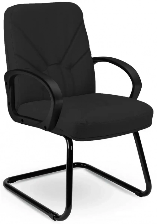 Посетителски стол Nowy Styl Manager CF/LB SP, естествена кожа - Черен 1