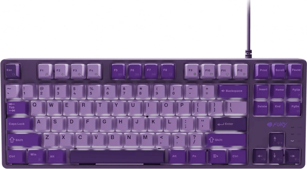 Геймърска клавиатура Fury Gaming Kanabo K2, US Layout, White backlight, Лилава | NFU-2351 1