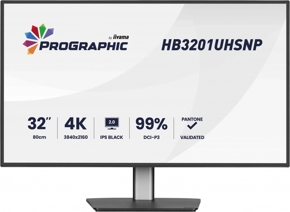 Професионален монитор Iiyama ProGraphic HB3201UHSNP-B1, 31.5", IPS Black, 4K UHD (3840 x 2160), 60Hz, 4ms, HDR, Черен 1