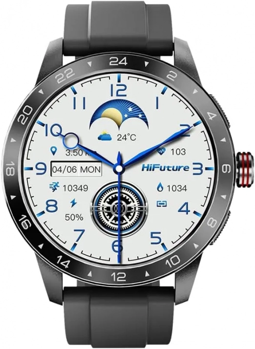 Смарт часовник HiFuture Flex2, 1.39" FHD IPS, 46 мм, Black | 6972576181862 1