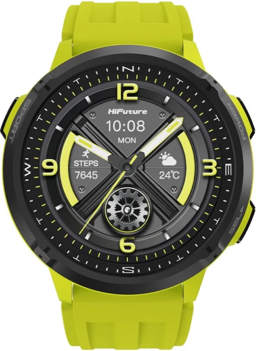 Смарт часовник HiFuture MIX3, 1.43" AMOLED, 49 мм, Fluorescent Yellow | 6972576182562 1
