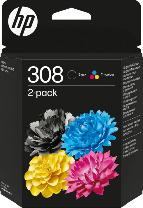 Консуматив HP 308 Black/Tri-Color Original Ink Cartridge Combo 2-Pack | 6L6S6UE