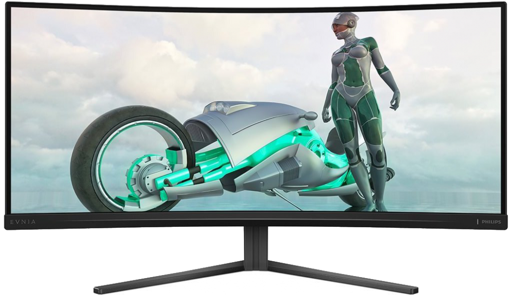 Геймърски монитор Philips 34M2C3500L, 34"  Curved 1500R VA, 0.5ms MPRT, 180Hz, Mega Infinity DCR, Adaptive sync, FlickerFree, Тъмносив 1