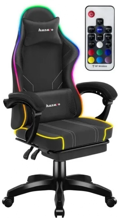 Геймърски стол Huzaro FORCE 3.7, RGB - Черен 1