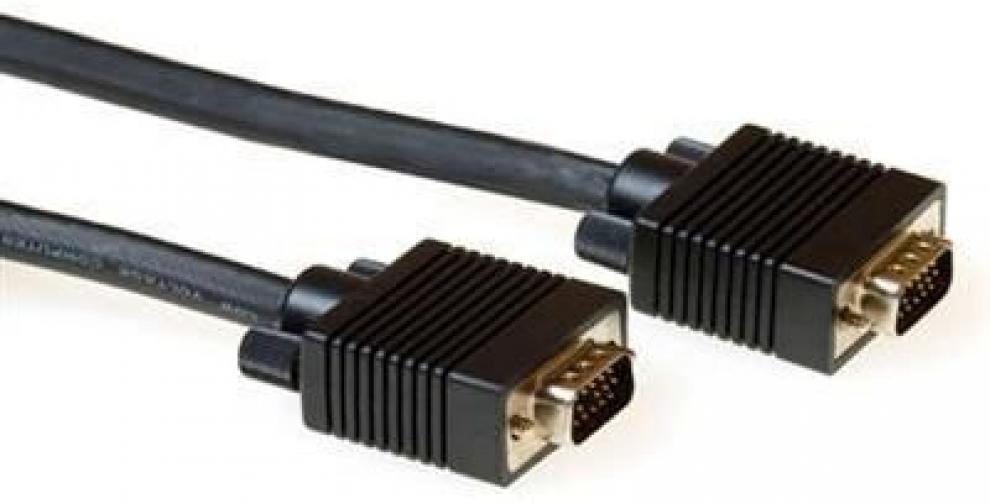 Кабел ACT AK4273, VGA мъжко към VGA мъжко, 15 pin, 20 м, Черен, Булк 1