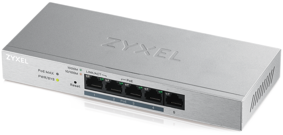 Суич Zyxel GS-1200-5HPV2, 5-портов Web Managed | GS-1200-5HPV2-EU0101F 1