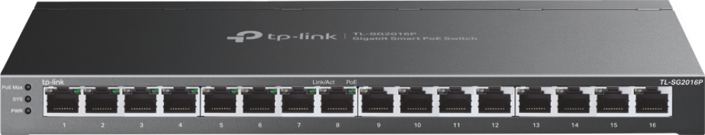 TP-Link JetStream TL-SG2016P, 16-портов гигабитен управляем комутатор с 8 PoE+ порта | TL-SG2016P 1