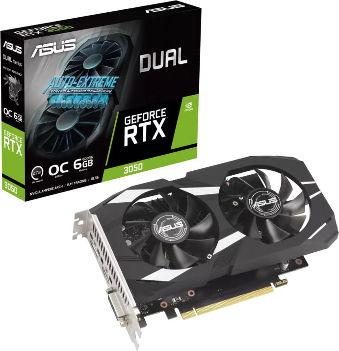 Asus Dual GeForce RTX 3050 OC Edition 6GB GDDR6 1